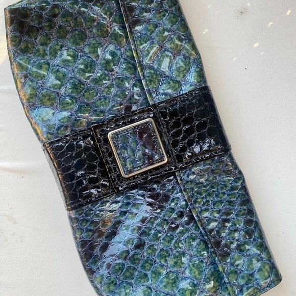 STUNNING authentic LAUDI VIDNI reptile pattern clutch bag - Picture 1 of 9